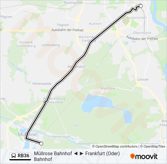 RB36 bus Line Map