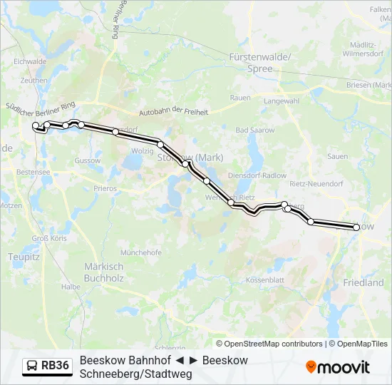 RB36 Bus Line Map