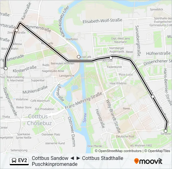 EV2 Bus Line Map
