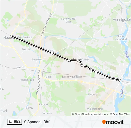 Buslinie RE2 Karte