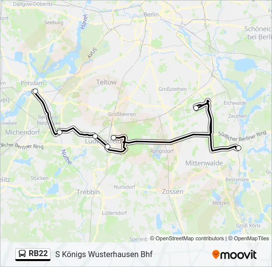 RB22 Bus Line Map
