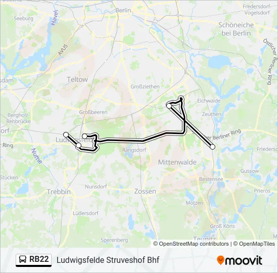 RB22 Bus Line Map