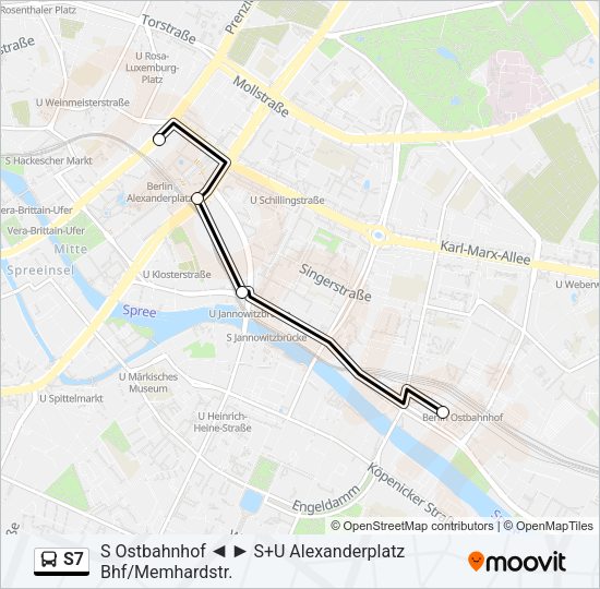 Buslinie S7 Karte