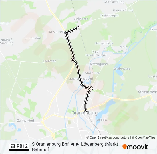 RB12 Bus Line Map