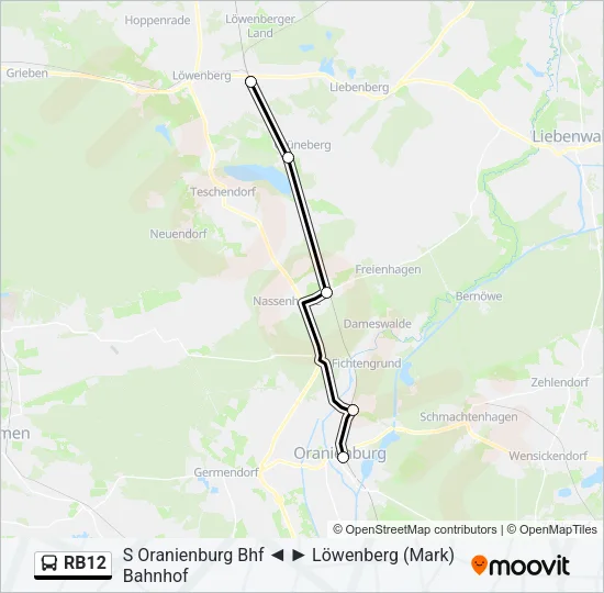 RB12 Bus Line Map