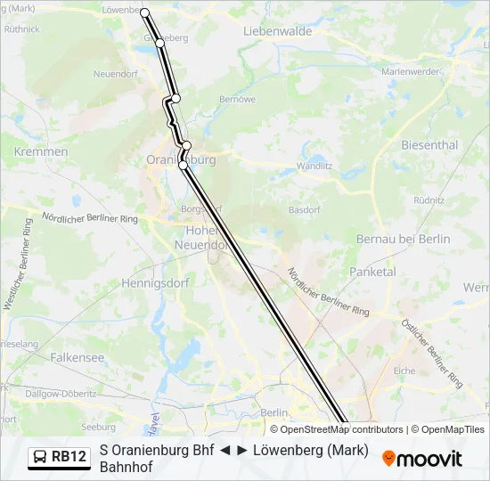 RB12 Bus Line Map
