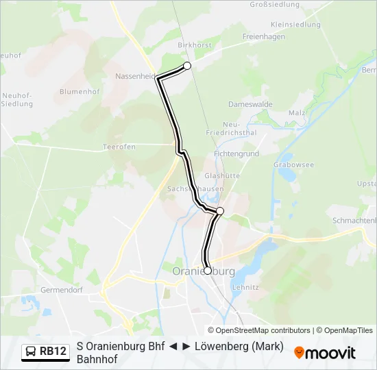 RB12 Bus Line Map
