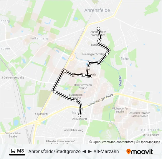 M8 Bus Line Map