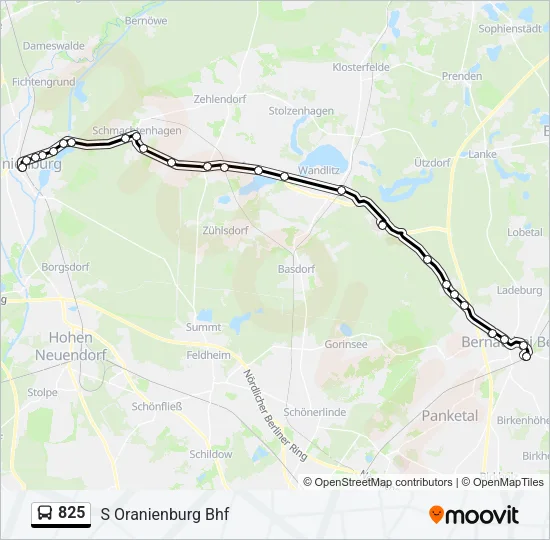 825 Bus Line Map