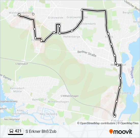 421 Bus Line Map