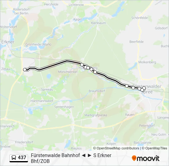 437 Bus Line Map