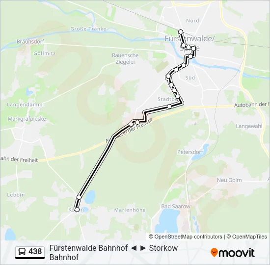 438 Bus Line Map