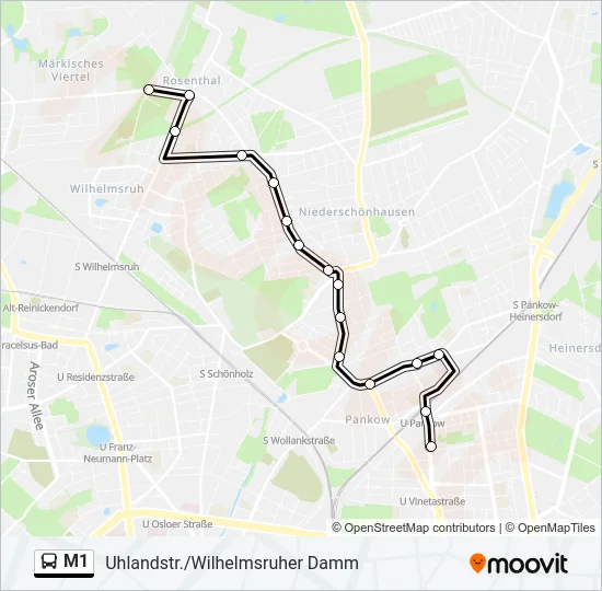 M1 Bus Line Map