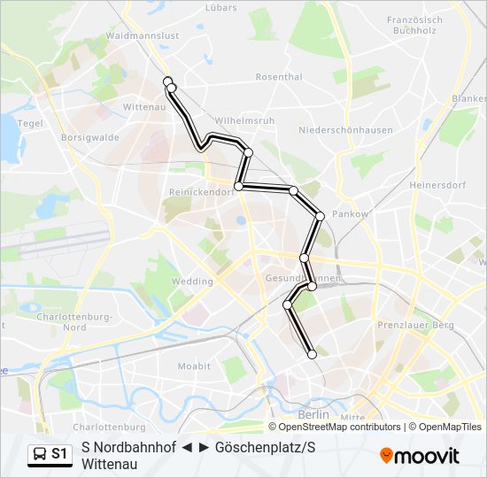 S1 Bus Line Map