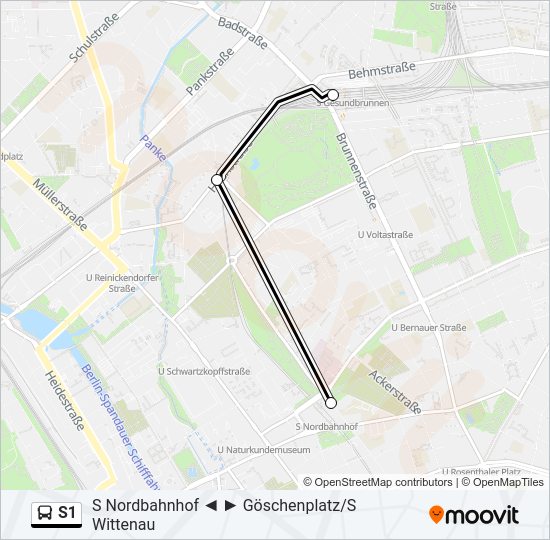 S1 Bus Line Map