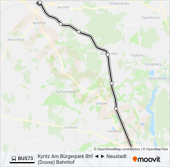 Автобус BUS73: карта маршрута