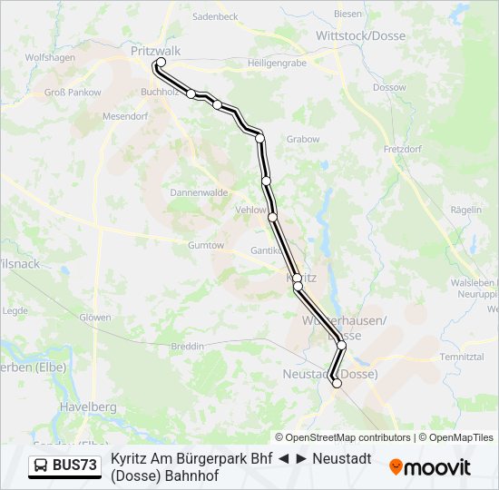Автобус BUS73: карта маршрута