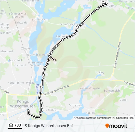 733 Bus Line Map
