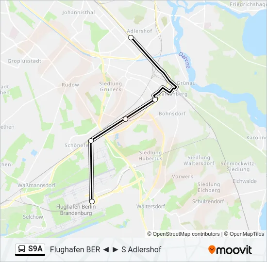 S9A Bus Line Map