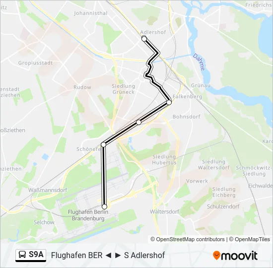 S9A Bus Line Map