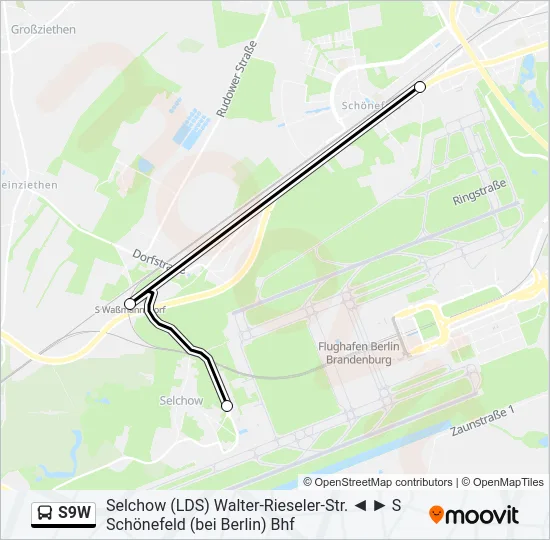 S9W Bus Line Map