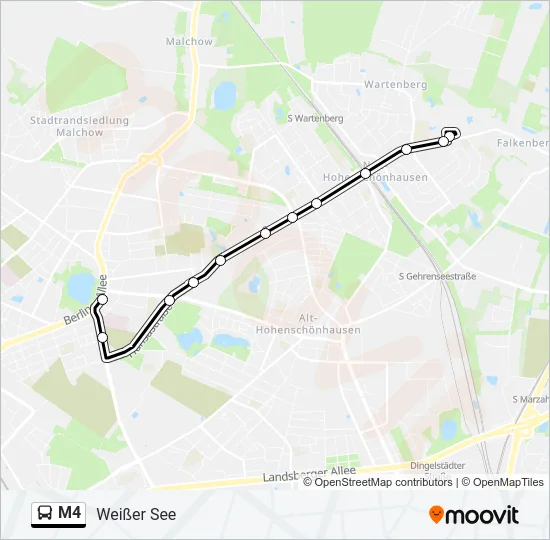 M4 Bus Line Map