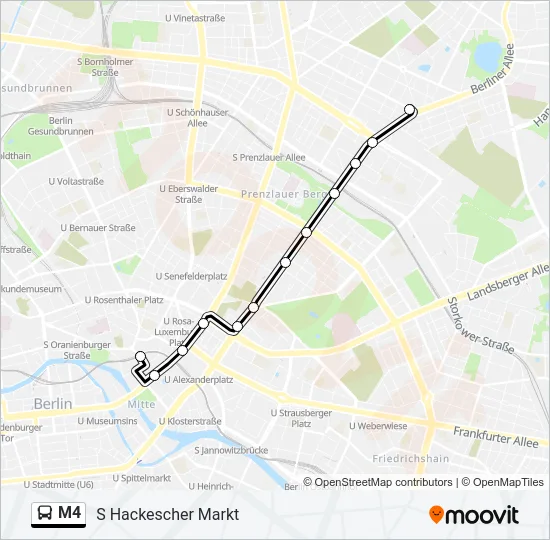 M4 Bus Line Map