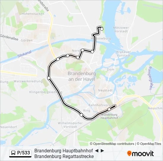P/533 Bus Line Map