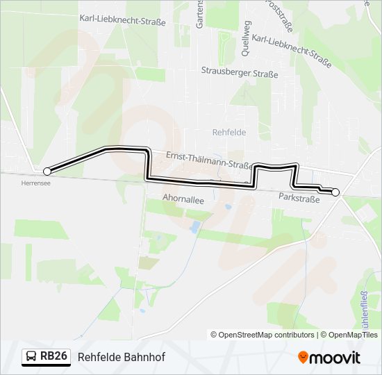 Автобус RB26: карта маршрута