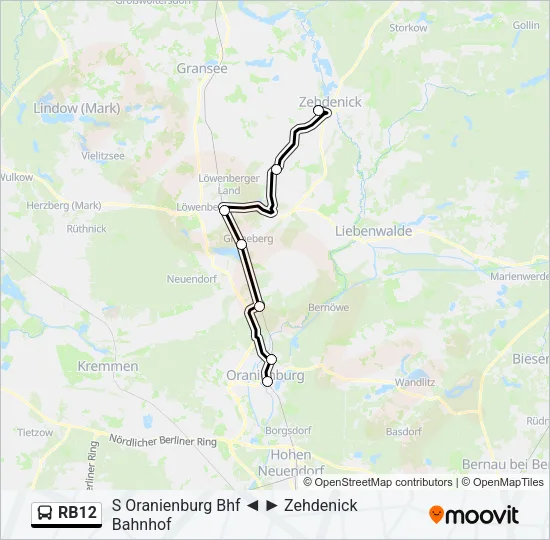 RB12 Bus Line Map