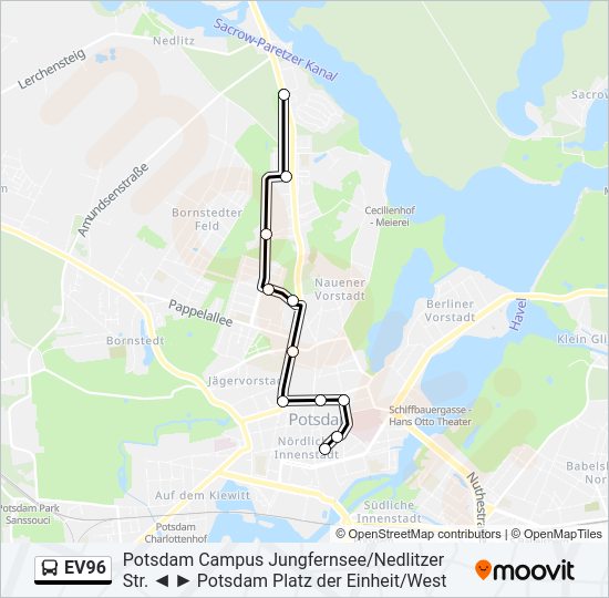 Buslinie EV96 Karte