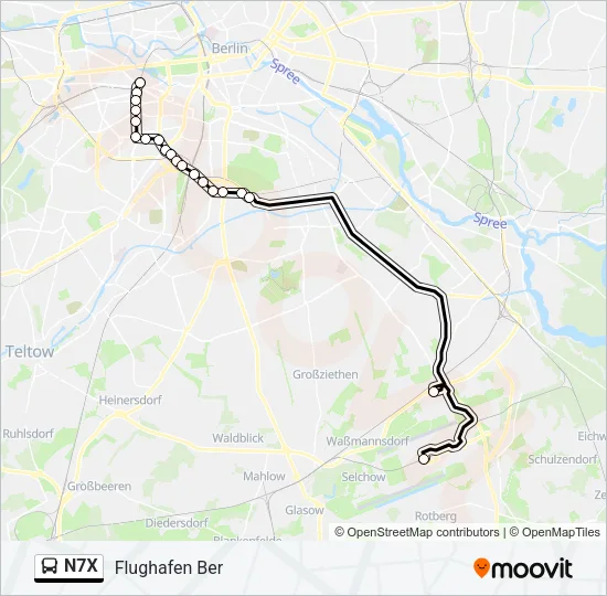 N7X Bus Line Map