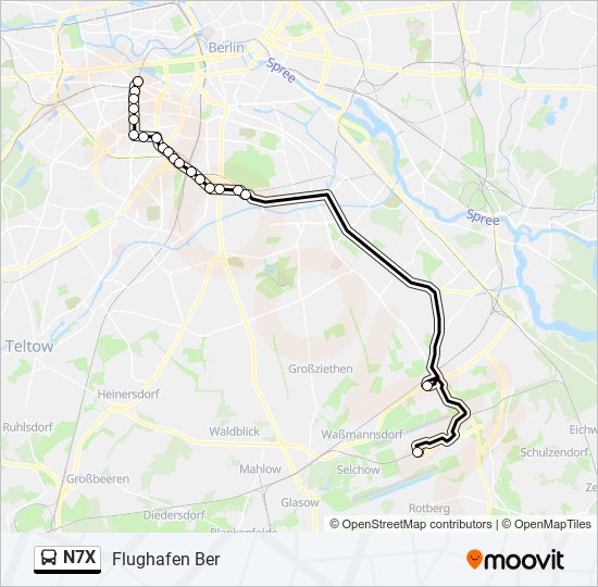 Автобус N7X: карта маршрута