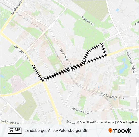 M5 Bus Line Map