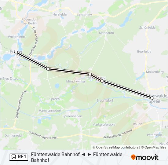 RE1 Bus Line Map