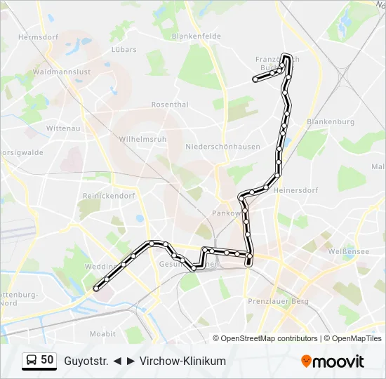 Автобус 50: карта маршрута