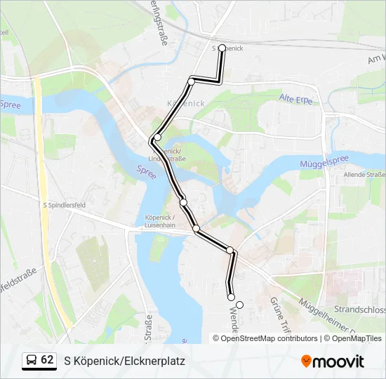 Автобус 62: карта маршрута