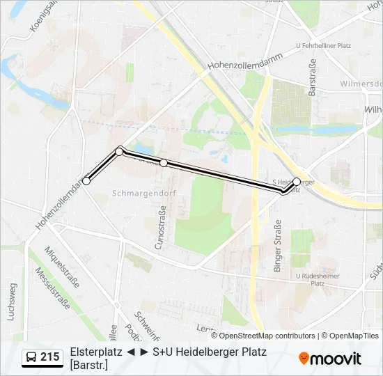 215 Bus Line Map
