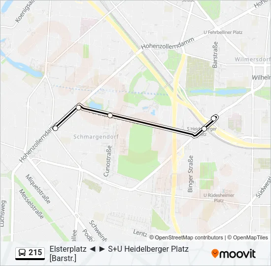 215 Bus Line Map