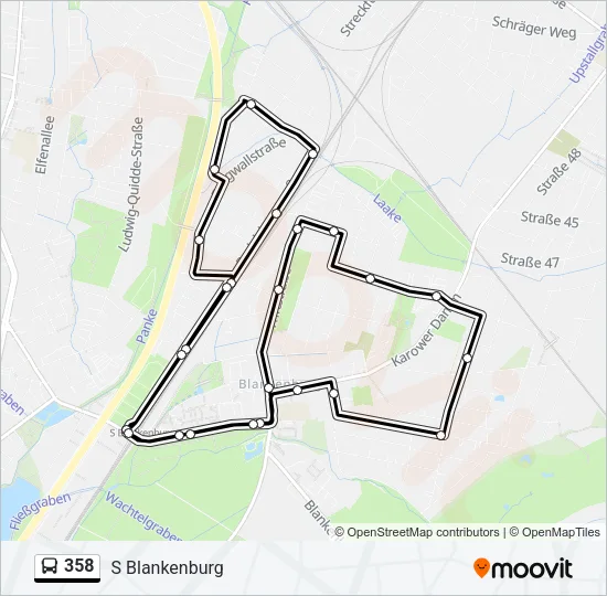 358 Bus Line Map