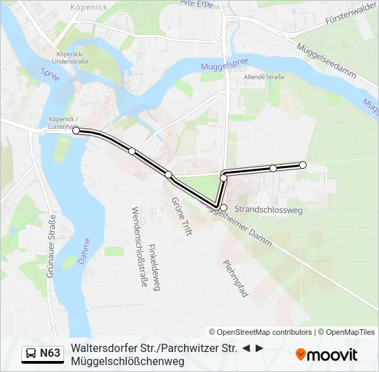 N63 Bus Line Map