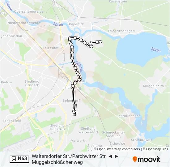 N63 Bus Line Map