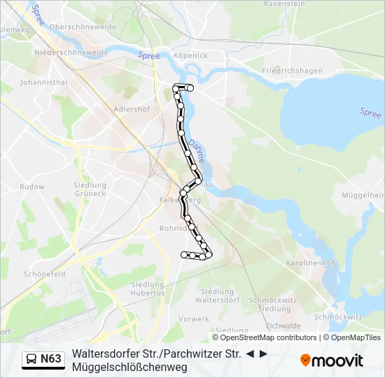 N63 Bus Line Map