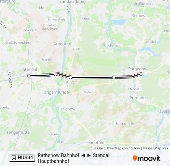BUS34 Bus Line Map