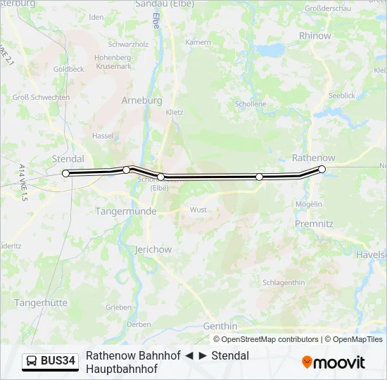 BUS34 Bus Line Map