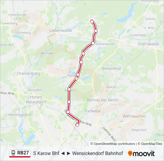 Bahnlinie RB27 Karte