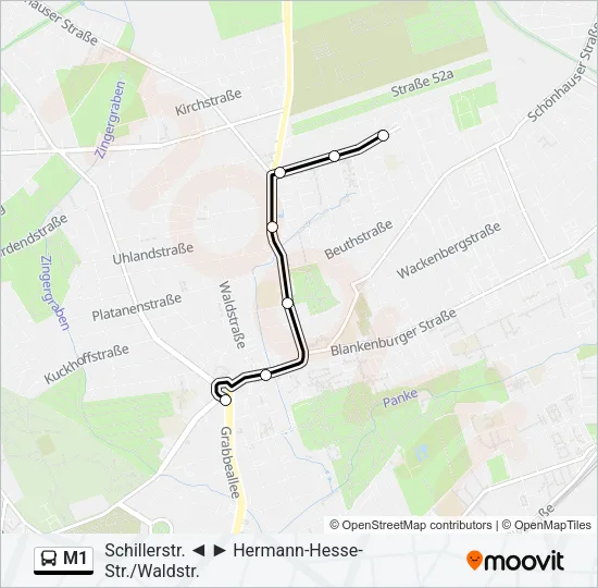 Buslinie M1 Karte