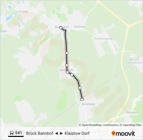 541 Bus Line Map