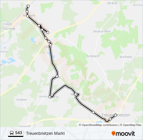 543 bus Line Map