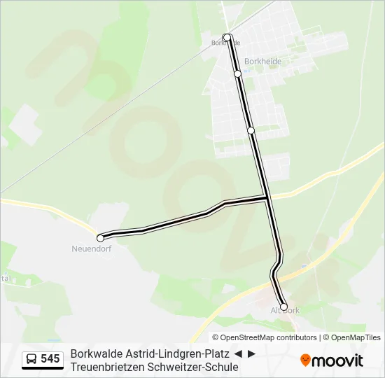 545 Bus Line Map